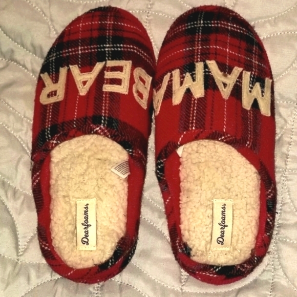 MAMA Bear Dearfoams plaid slippers - Picture 4 of 7
